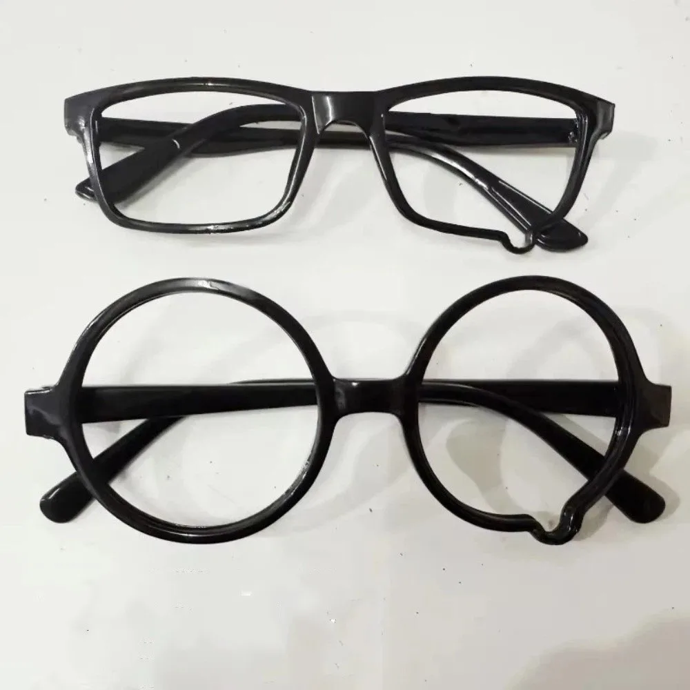 Retro Black Teardrop Eyeglass Frame Half Rim No Lens Anime Eyewear Frame Circle Full Rim Cosplay Glasses Photo Prop
