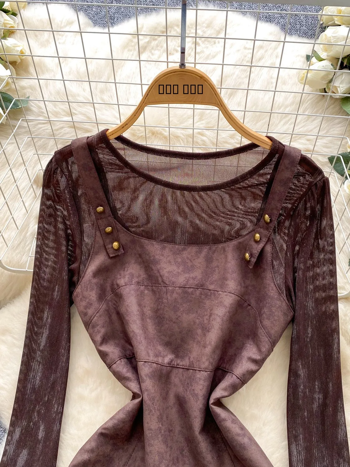 الرجعية الثقيلة Embellied الجلد المدبوغ الدكتور رقيقة لي أعلى قطعتين مجموعة عالية الخصر مربوط حزام سترة ألف خط تنورة طويلة Sve تخفيف #3