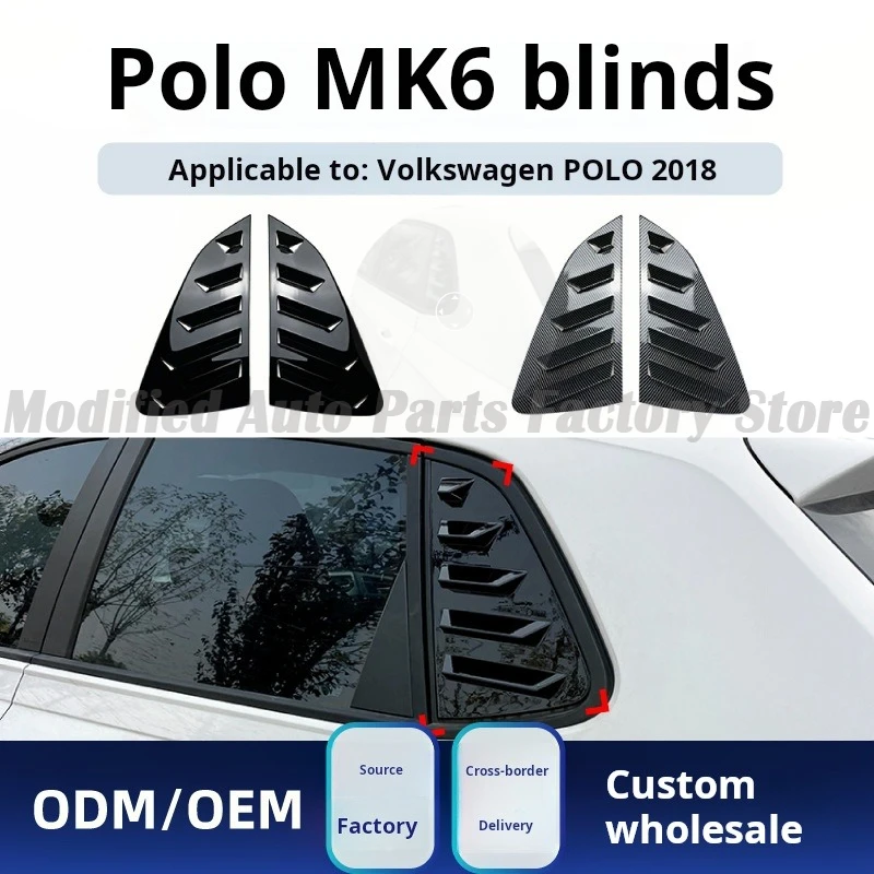 

Applicable To Volkswagen Polo MK6 2018 + Rear Car Triangular Window Decoration Car Sticker Shutter Modification