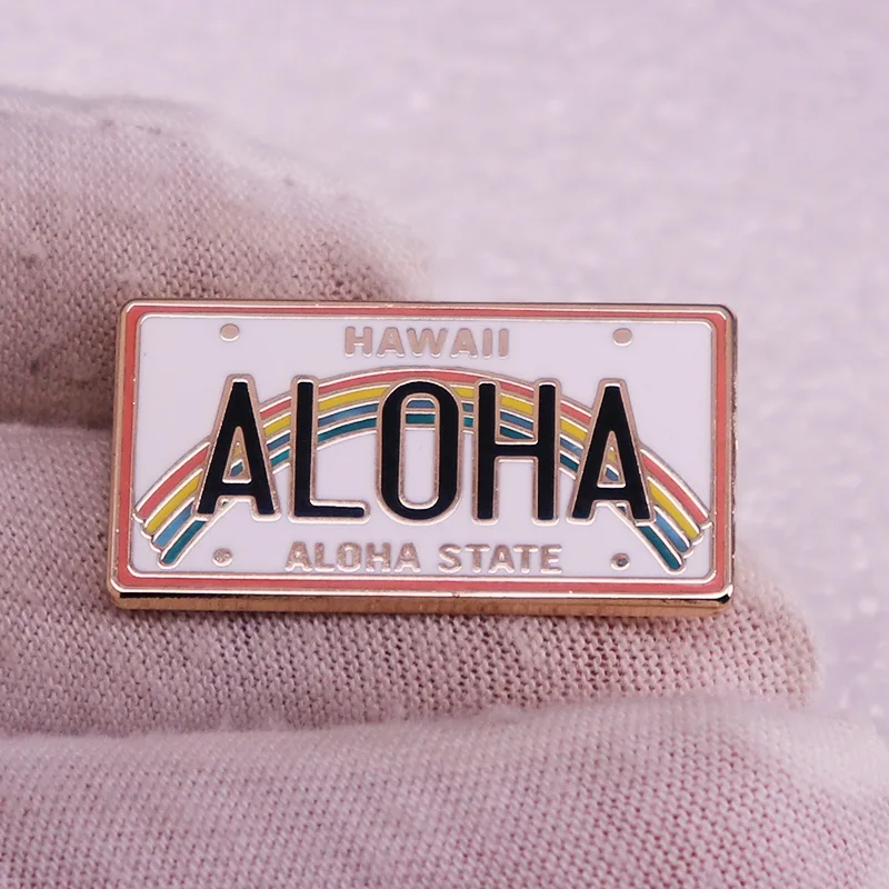 Эмалированная булавка «ALOHA HAWAII», изысканная гладкая радужная брошь с лацканами, значок, ювелирные аксессуары