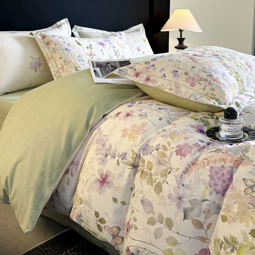 100% Cotton Bedding Set 4 Piece High Count Soft Breathable Queen King Size