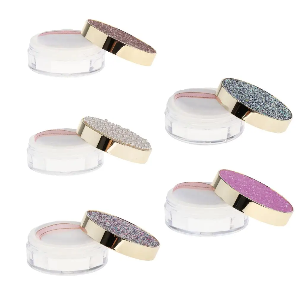 Contenedor de estuche para polvos sueltos de maquillaje de 10G con espejo y soplo de polvo