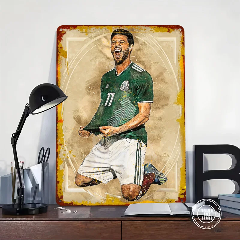 Carlos Vela Printing Poster Customized Retro Wall Art Vintage Metal Signs for Fans Room Ornaments Apartment Decoration At Home
