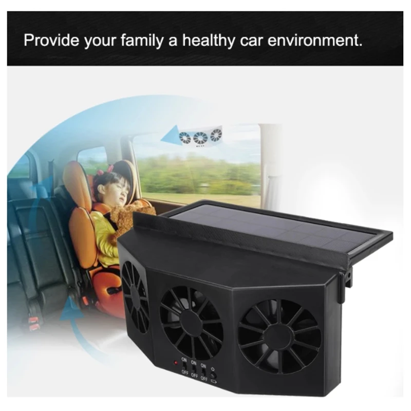 Solar Powered Car Ventilator, Solar Powered Car Exhaust Fan, Car Radiator,Vehicle Cooling Tool Eliminate Peculiar Smell