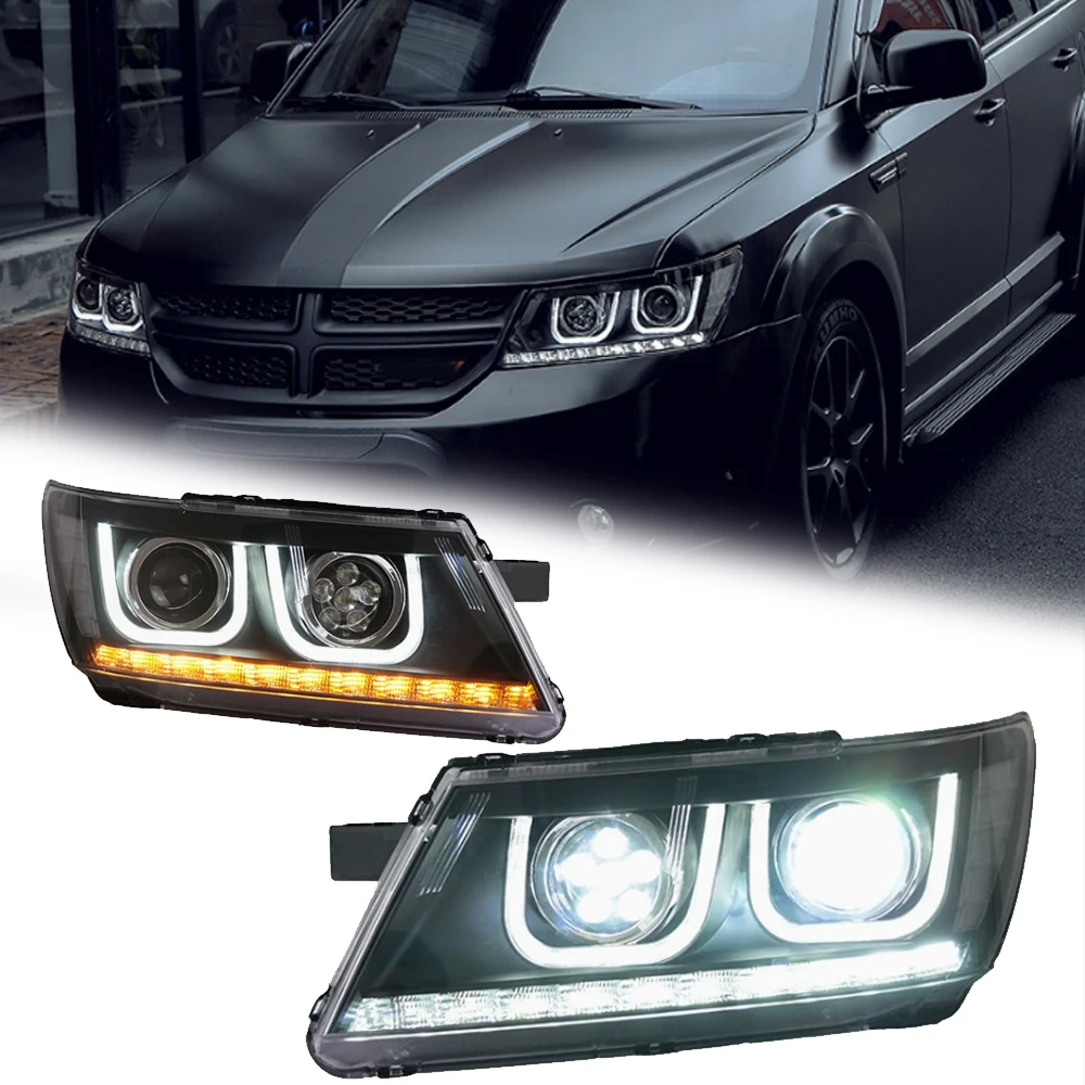 

Стайлинговые светодиодные фары для DODGE JOURNEY 09-19, новый стиль, светодиодные DRL, автомобильные фары в сборе, автоаксессуары, модифицированная лампа