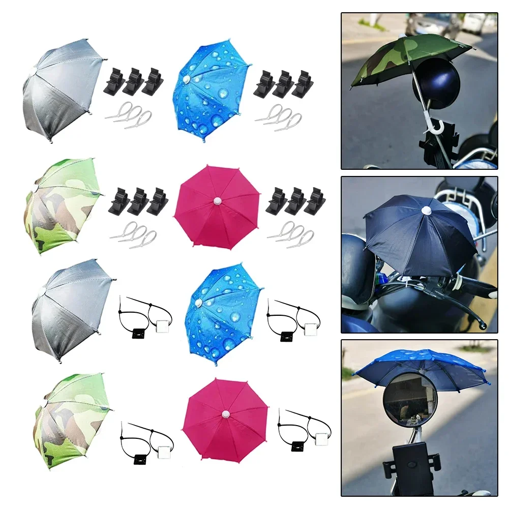 

Electric Bike Mobile Phone Navigation Holder Mini Umbrella Waterproof Sunshade Phone Stand With Fixed Buckle Phone Rain Cover