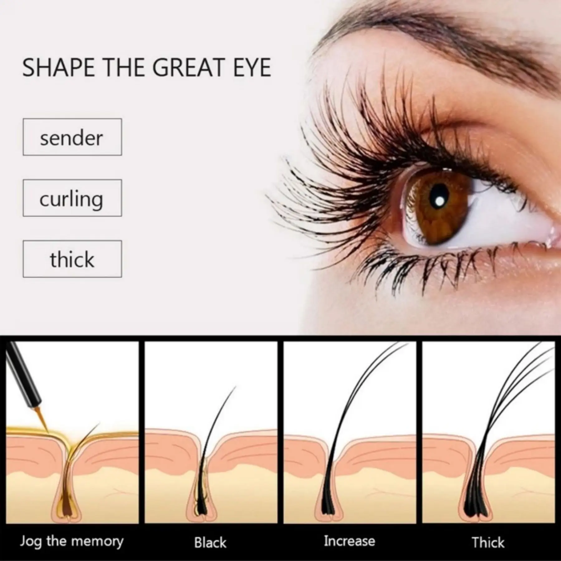 Eyelash Growth Enhancer Mascara Hair Treatments Rapid Eyebrow Growth Moisturizing Liquid Essential Oil Eye Lashes Growth