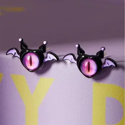 Halloween Little Monster Wing Bat Eye Stud Earrings Women Cute Animal Eye Punk Earring Girls Y2K Jewelry Party Gift