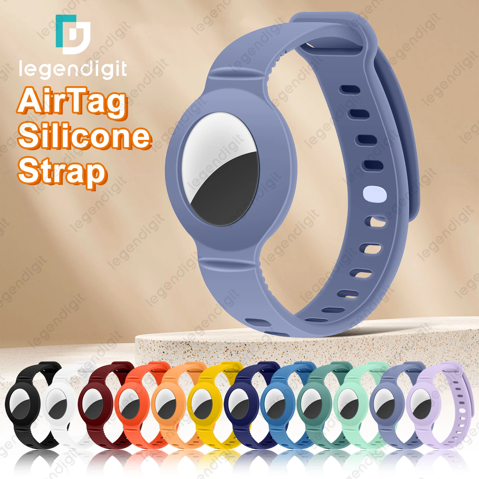 Case for AirTag Anti-Lost Silicone Strap Lightweight GPS Tracker Protective Case Cover Adjustable Watch Band for Children Elders