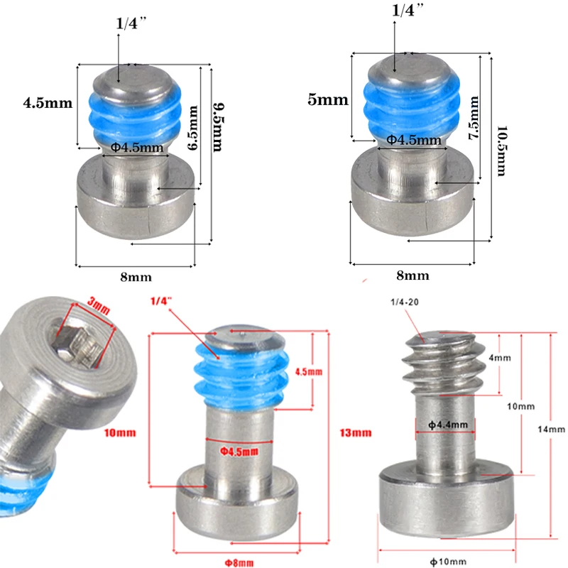 Stainless Steel Mounting Screws for Camera CageTop Handle Quick Release Plate 1/4