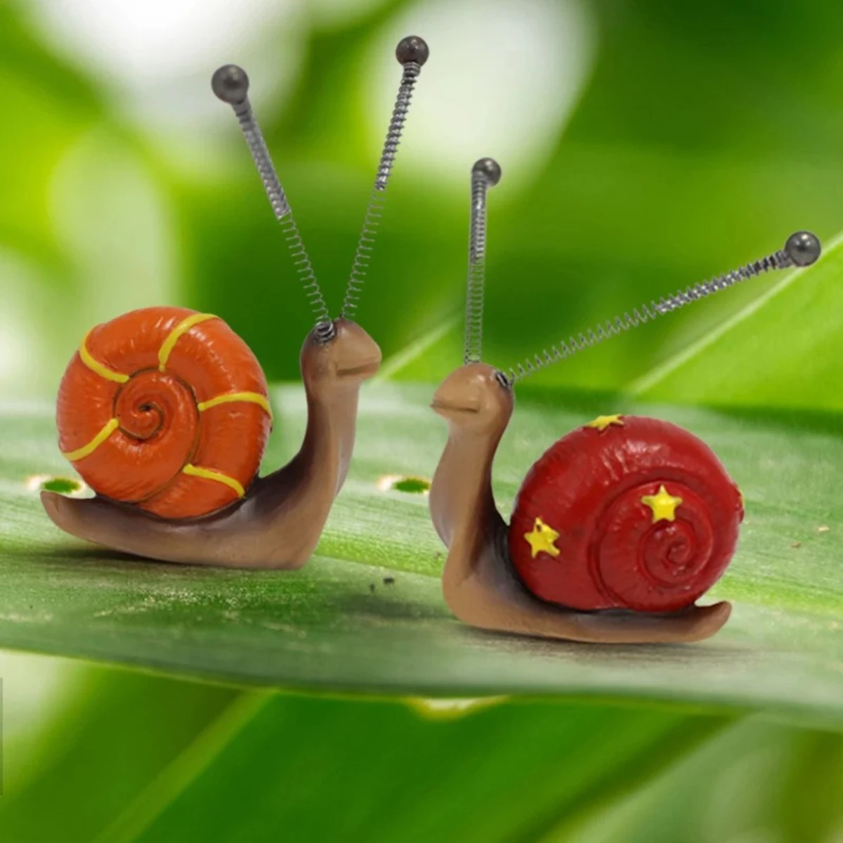4pcs Mini Snail Figurines Set Colorful Resin Snail Ornaments Home Decoration Resin Fairy Garden Bonsai Micro Landscape Decor