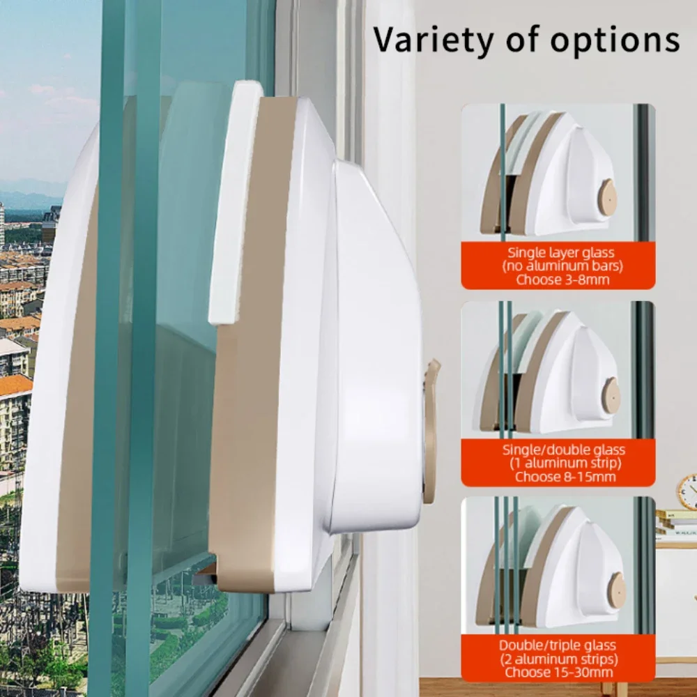 2025 가정용 사무실 전용 창문 청소기 자석 유리창 청소 도구 자동 물 배출 이중층 와이퍼