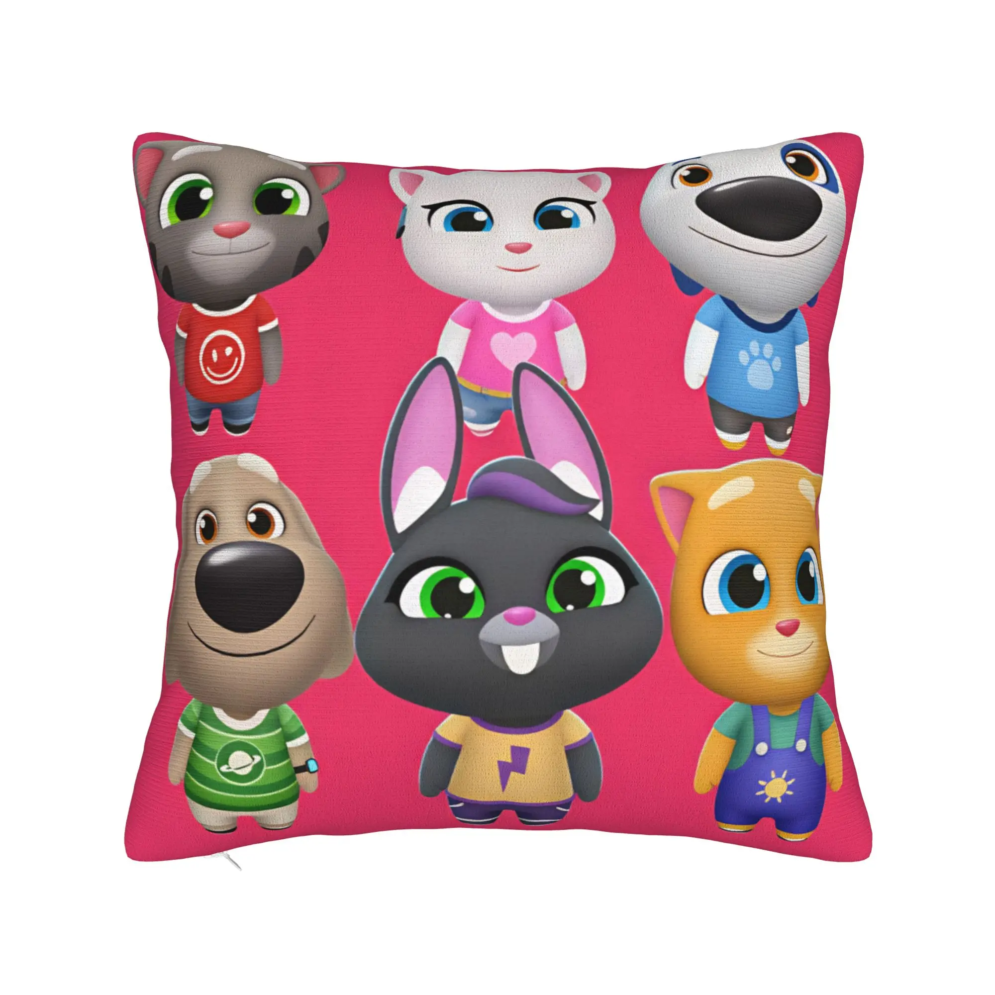 Game T-Talking T-Tom And F-Friends Pillow Case  Print Pillow Cover For Sofa Home Decor Kawaii Pillowcases