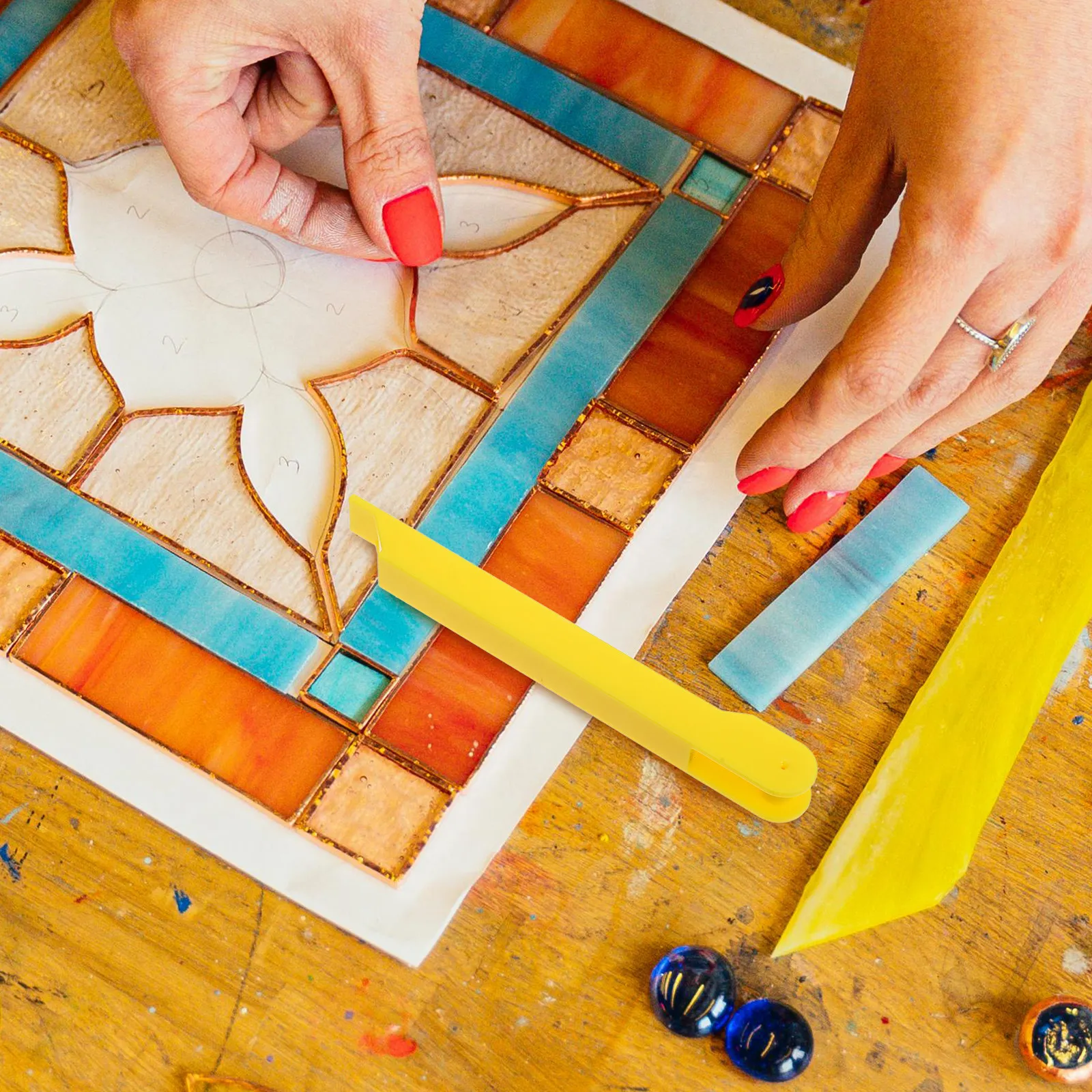 

Медный инструмент для работы с фольгой, желтый, для витражей, ручной инструмент для нанесения фольги, для обертывания и полировки, прочный, для рукоделия, инструмент для гофрирования фольги, инструменты для работы со стеклом