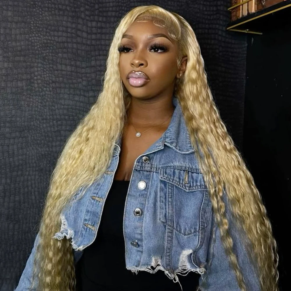 

32-дюймовые 613 Парики из натуральных волос 13x6 Светлые парики из натуральных волос 613 Глубокая волна 13X4 HD Парик из кружевных фронтальных волос Длинные светлые вьющиеся парики