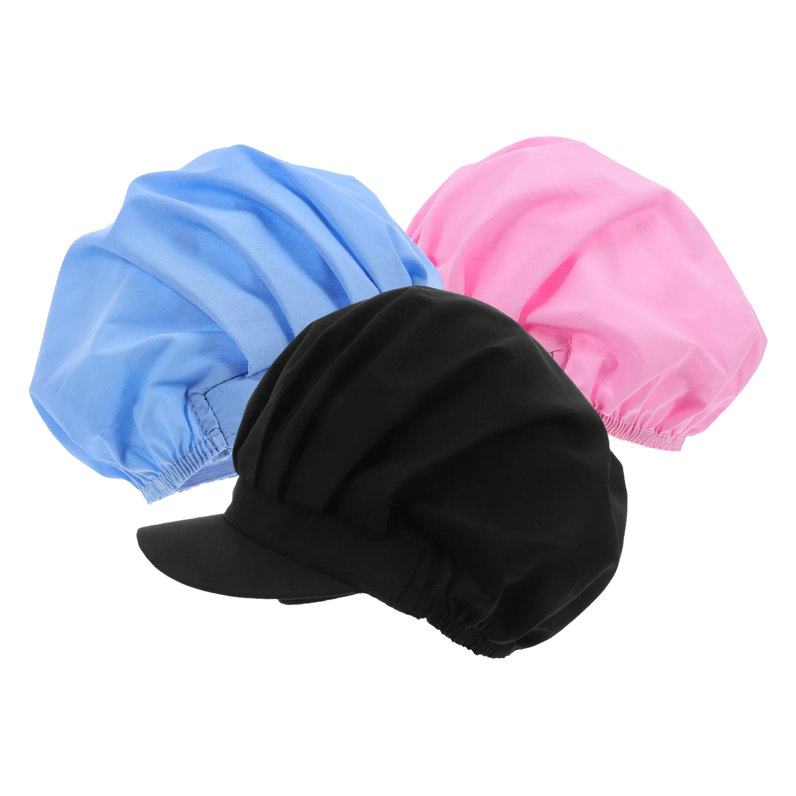 

3pcs Chef Hats Kitchen Cooking Caps For Women Men Adult Food Service Work Hat Reusable Baker Restaurant Hotel Staff Uniform Cap