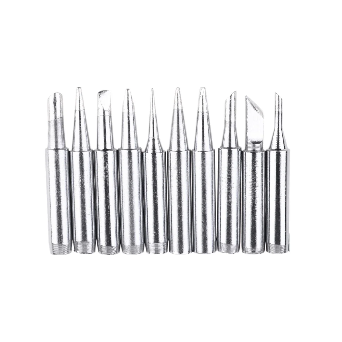 

10pcs Soldering Iron Tips 900M Series Replaceable Welding Heads Heat-Resistant Copper For Electronic Soldering Silver 0.8D
