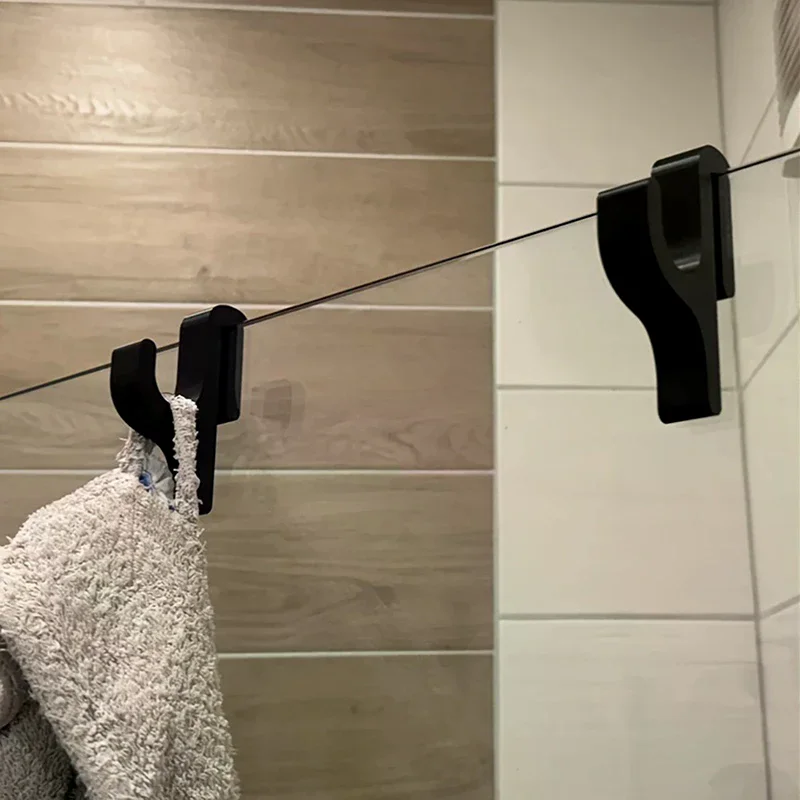 

3D Shower Door Towel Hook For 8mm Glass Doors Bathroom Hanger For Clothes Towel Bathrobes Laundry Dormitory Apartment