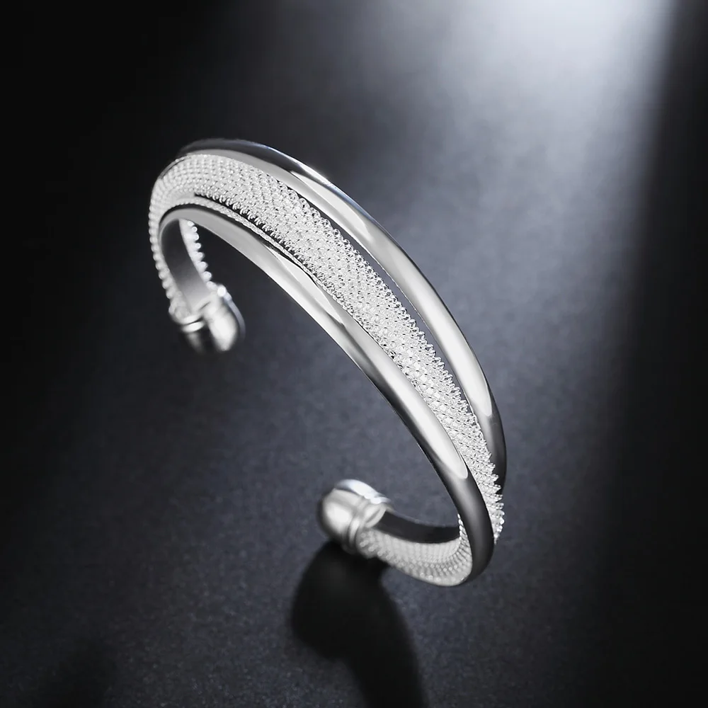 

Fine Luxury Designer Cuff Bangles 925 Sterling Silver Bracelets For Women Wedding Party Christmas Gifts Charm Fashion Jewelry