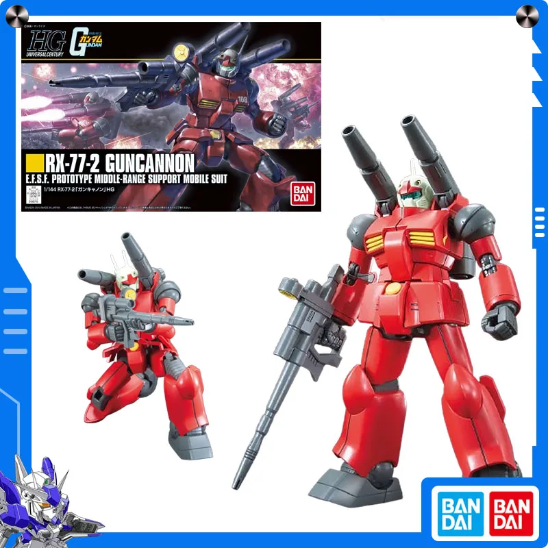 

Original Bandai Gundam 0079 High Grade Kits 1/144 Revive RX-77-2 Guncannon Anime Action Figure Assembly Model Collect Ornament