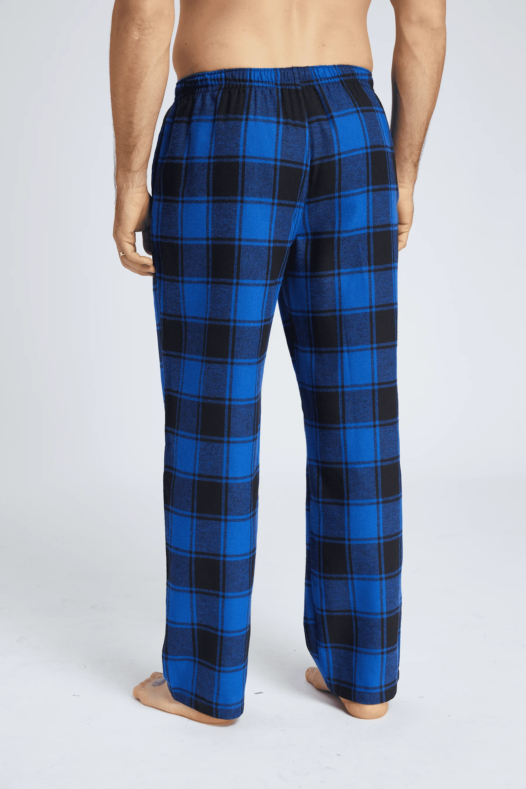 Men\'s 3pcs Plaid Casual Pants Comfortable Warm with Waist Elastic Pajamas Man Loose Home Bottoms