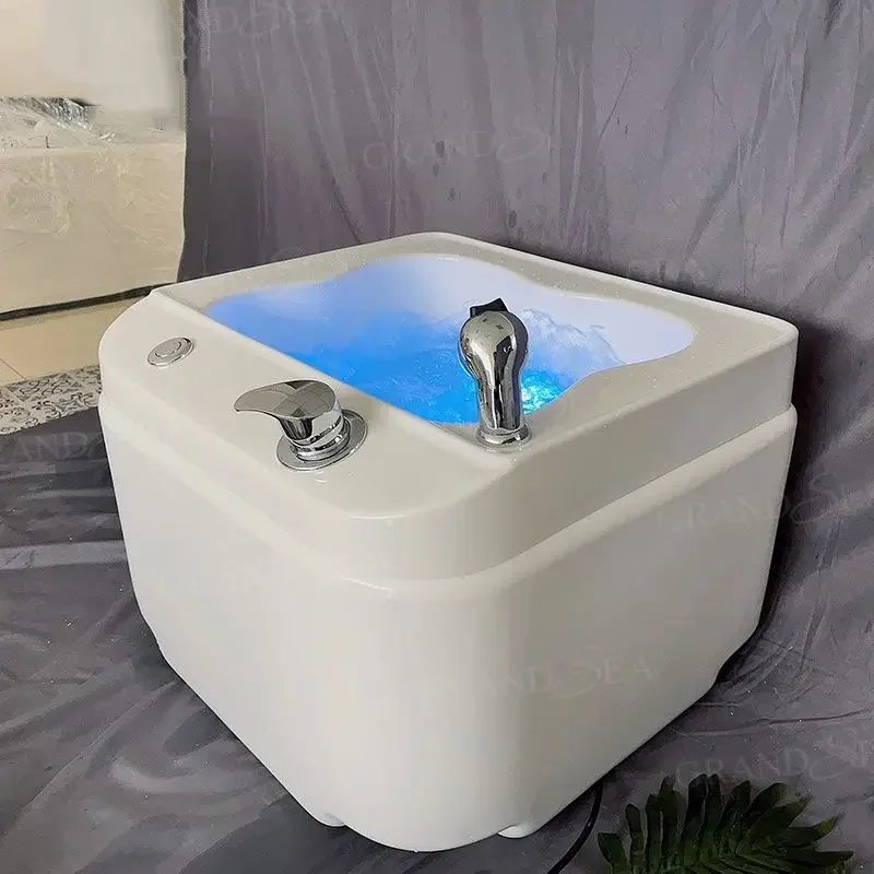 Portable Beauty Salon Massage Acrylic Foot Bath Foot Spa Foot Washing Basin Acrylic Massage Footbath