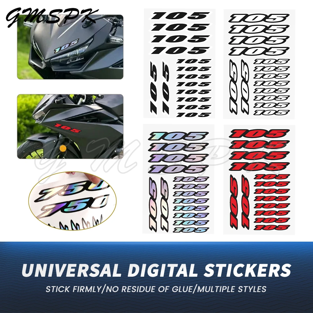 

Number 105 Motorcycle Stickers Fuel Tank Body Tail Wing Side Decor Decals Fit for KTM SX105 XC105 Honda Yamaha Crypton 105
