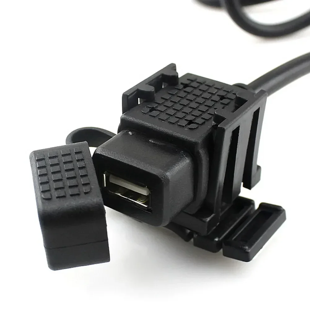 Motorcycle 2.1A USB Charger Power Adapter with Inline Fuse for Phone Tablet GPS