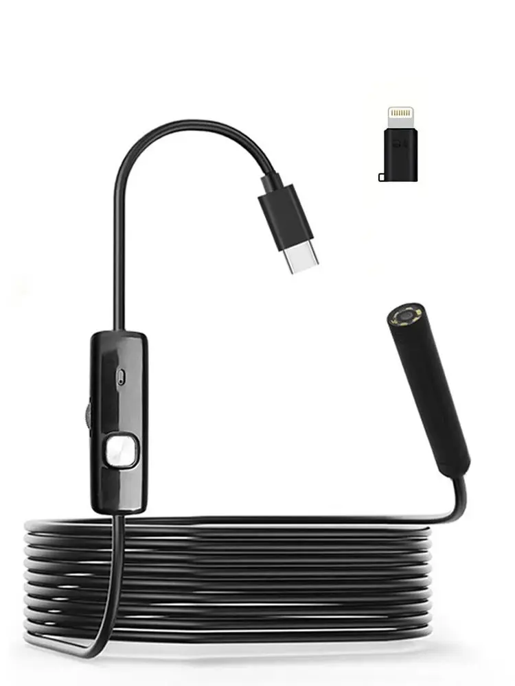 Kamera endoskopowa do iPhone'a i Androida z portem Type-C, endoskop samochodowy, wodoodporna, 8 diod LED, boroskop do inspekcji silnika samochodowego. — zdjęcie 2