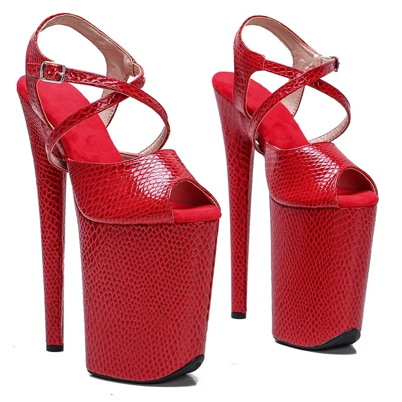 

Peep Toe 23CM/9inches PU Upper Plating Platform Sexy High Heels Sandals Pole Dance Shoes 024