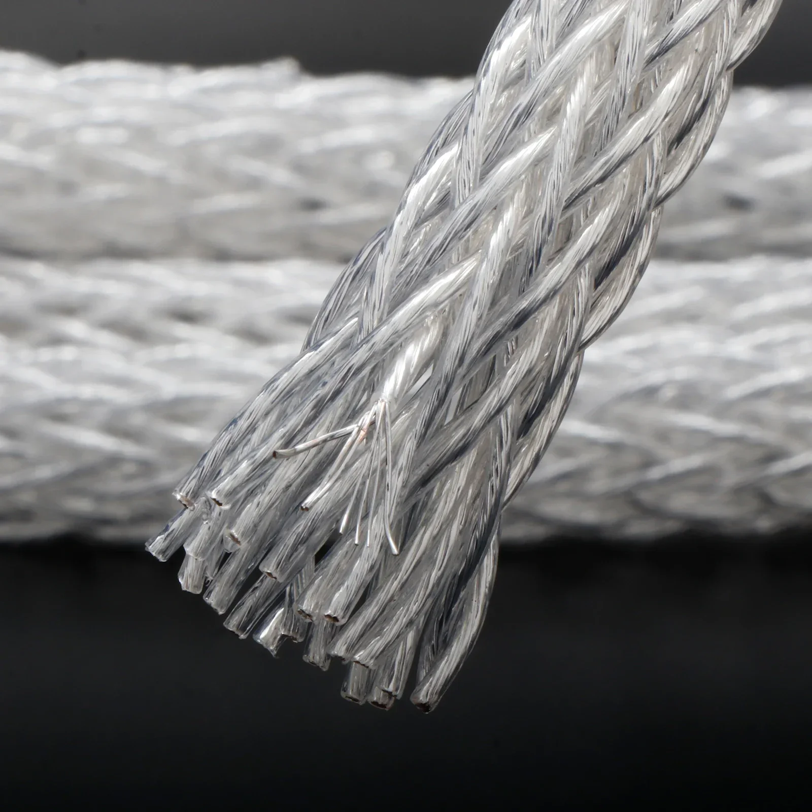 Preffair Speaker Bare Cable 6AG/8AG/12AG Bulk Wires Silver Plated OCC Copper Transparent Conductor