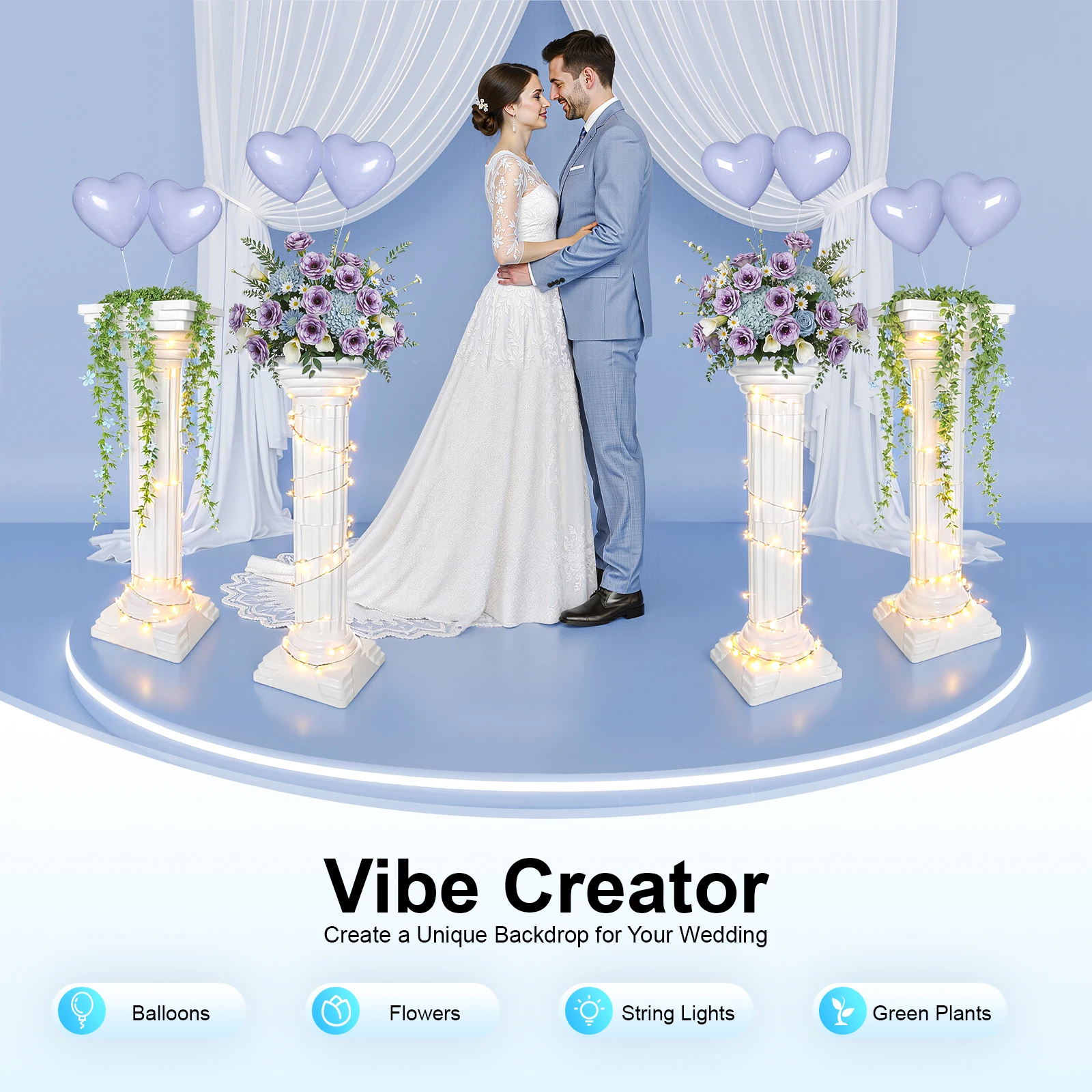 

Колонна Свадебная колонна Свадебный ландшафтный дизайн Колонна для мероприятий Декоративная колонна 4 шт.