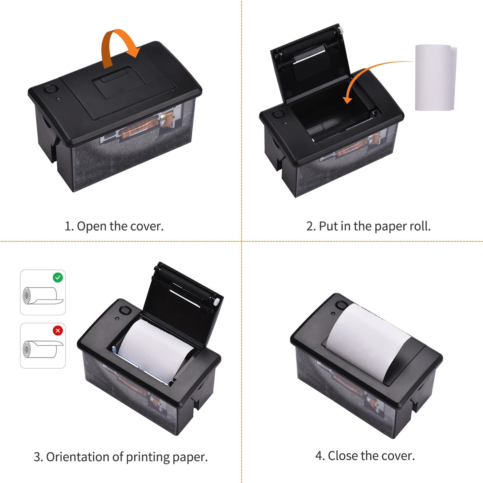 Embedded Thermal Receipt Printer 58MM Mini Printing Module Low Noise with USB/RS232/TTL Serial Port Support ESC/POS Commands