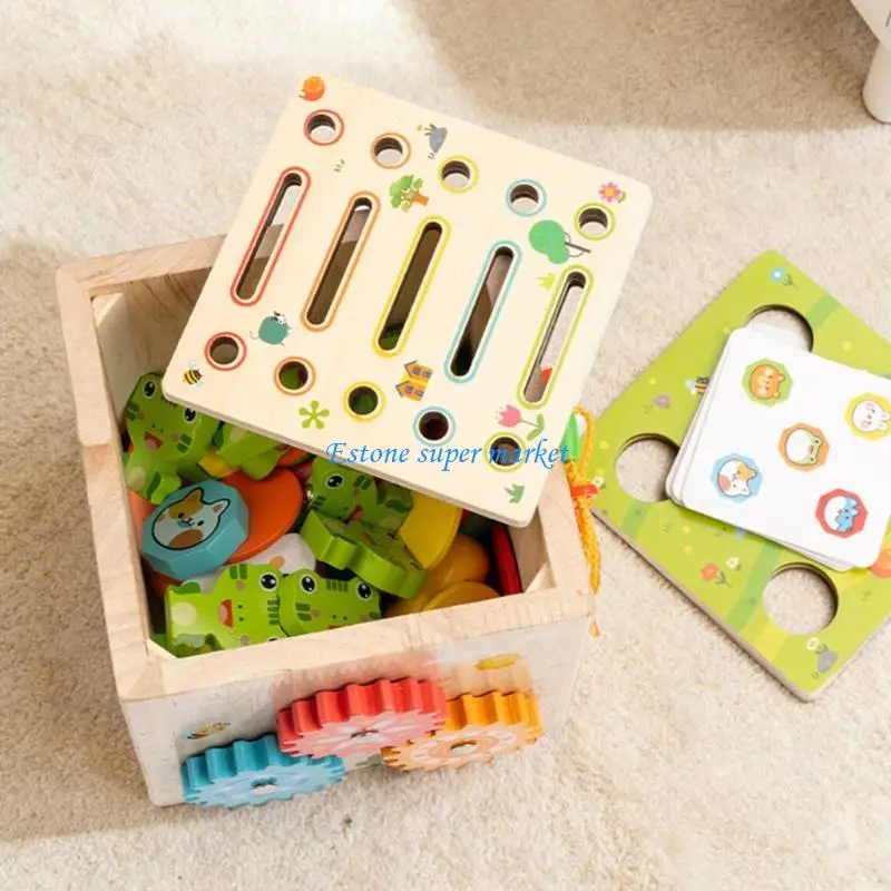 090B Interactive Wooden Coin Box Toy For Shape And Color Cognitive Skills