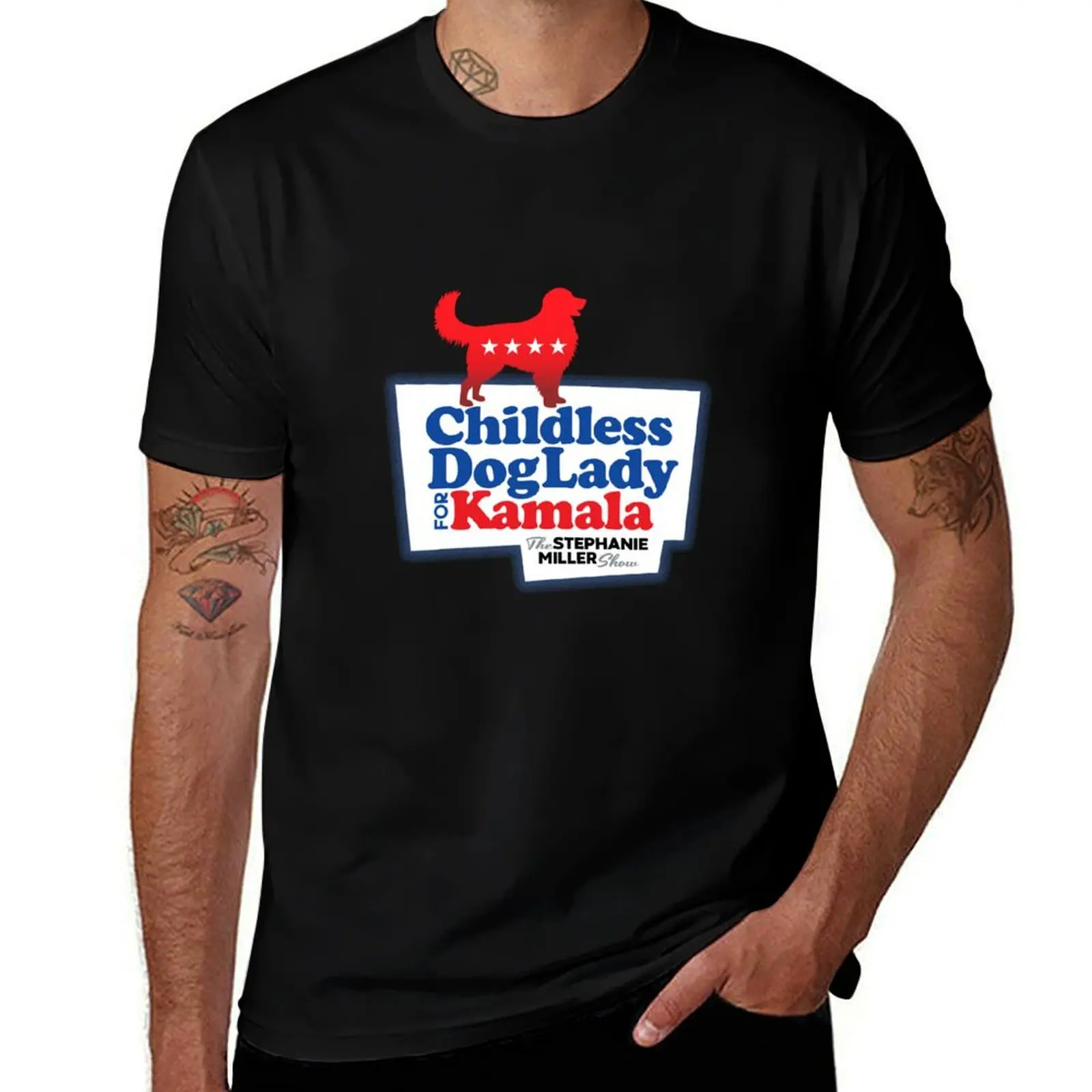 

Childless Dog Lady For Kamala T-Shirt men t shirt cotton 100% t shirts designer T-shirt