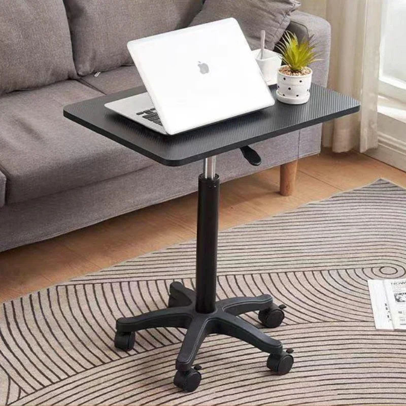 Simple and Modern Wheel Lift Table Movable Standing Workbench Home Office Computer Desk Sofa Bedside Small Side Table