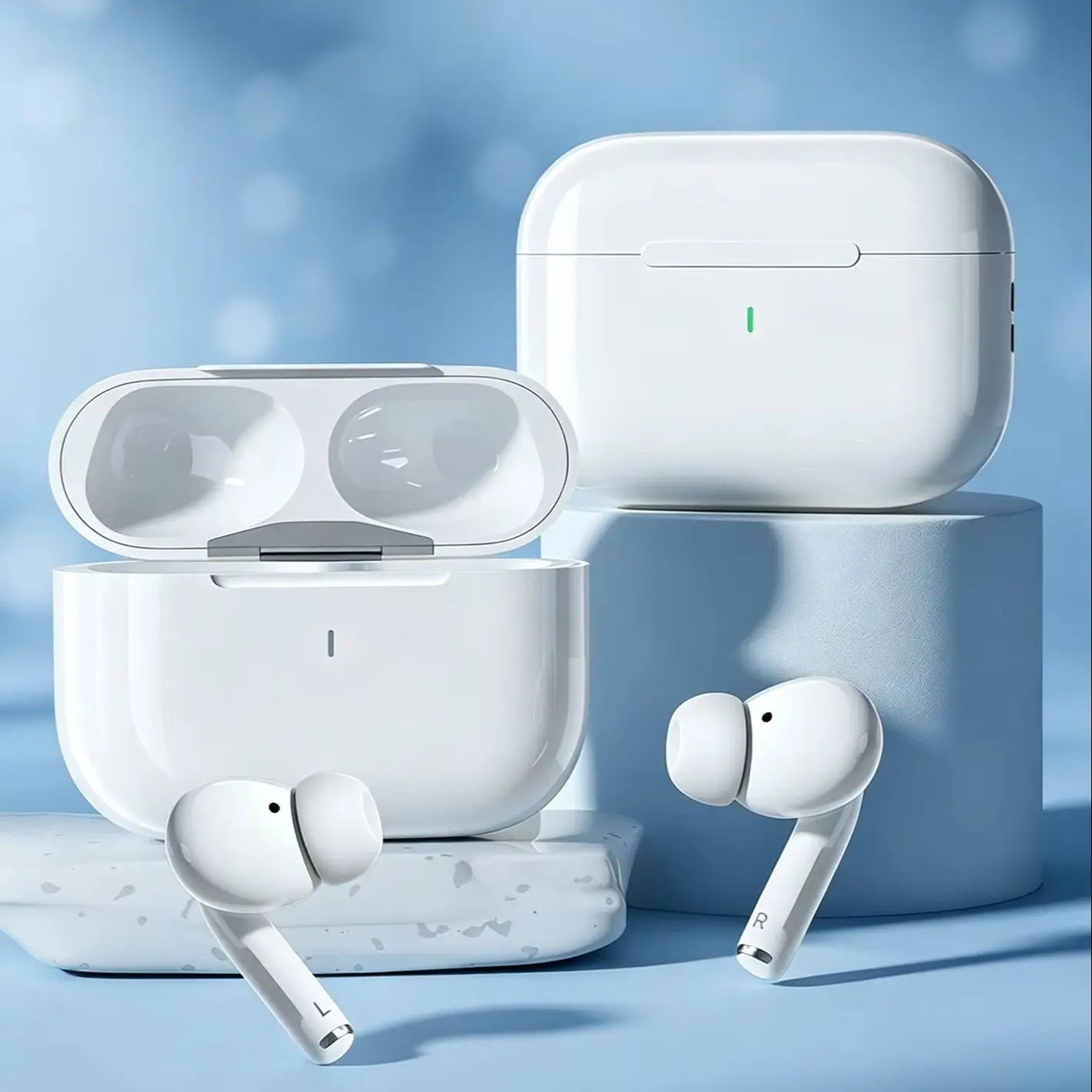 Factory Direct Hot Sale Minimalist White Bluetooth 5.4 Wireless Earbuds Auto Instant Pair Stereo Touch Control Lightweight Sport