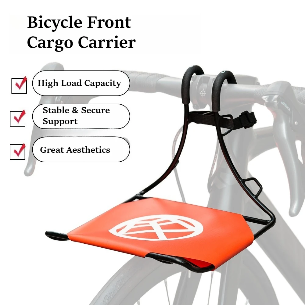 

CargoMate Universal Bicycle Front Rack Detachable Bike Front Rack with Tie Ropes, Portable Bicycle Cargo Holder