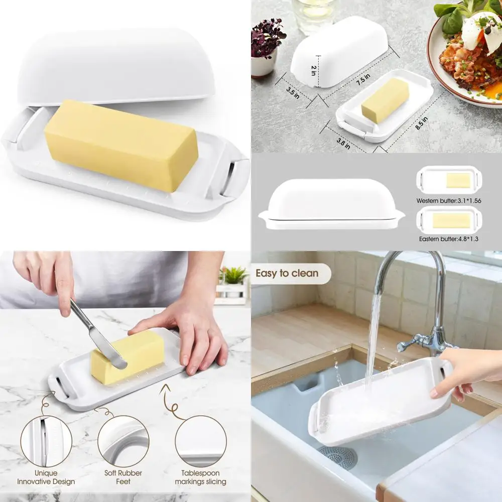 

Блюдо для масла с крышкой, хранитель для масла, легкий совок, контейнер для масла, небьющийся контейнер для масла, идеально подходит для восточных/западных побережных путейлей.