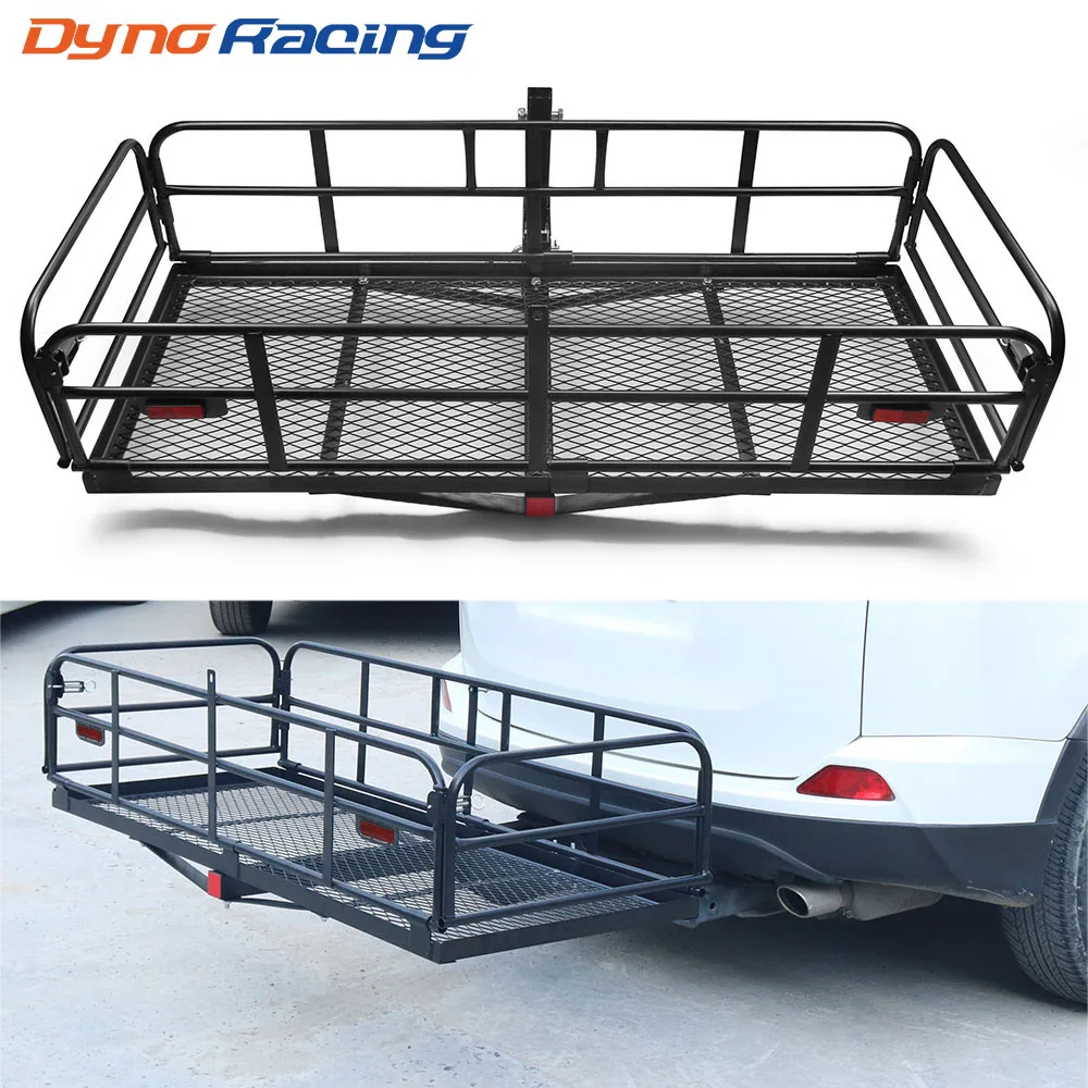 400 Lbs Heavy Duty Hitch Mount Cargo Carrier Folding Cargo Rack Rear Luggage Basket Fits 2