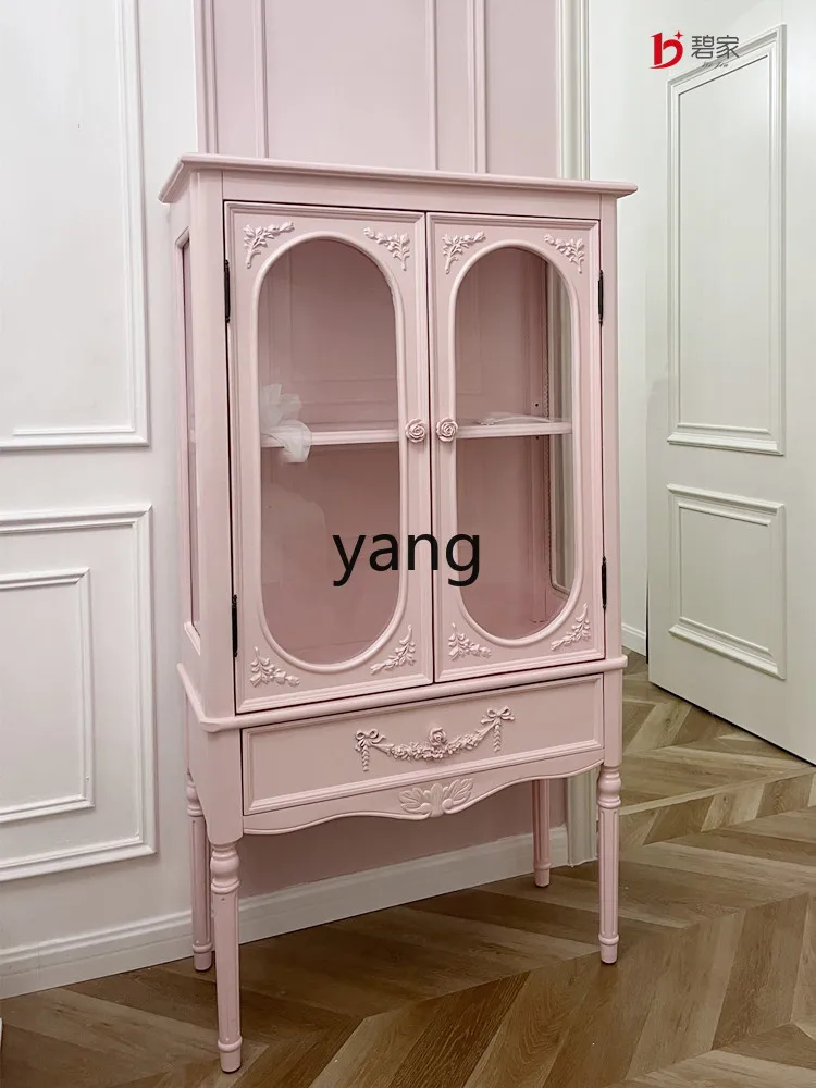 LMM display cabinet modern storage cabinet living room wall double door storage cabinet