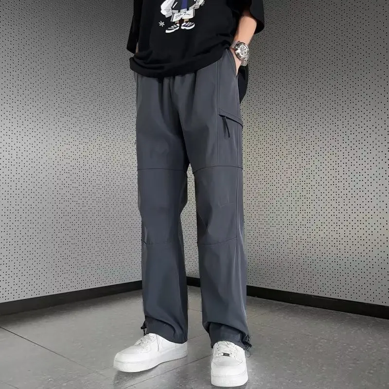 

Брюки прямого кроя Yunmei 794 Color Adjusent P25M3XL из прохладного шелкового хлопка цвета хаки для повседневной носки
