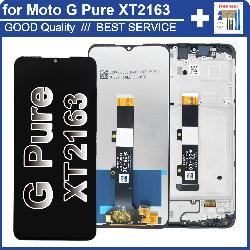 100% testado lcd para motorola moto g puro XT-2163 display lcd tela de toque digitador substituição para moto g puro lcd com quadro