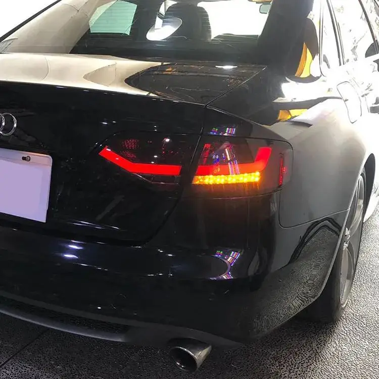 Atualizar para conjunto completo de luz traseira led fumado/vermelho para audi a4l 2009-2012 lâmpada de sinal de volta original versão led
