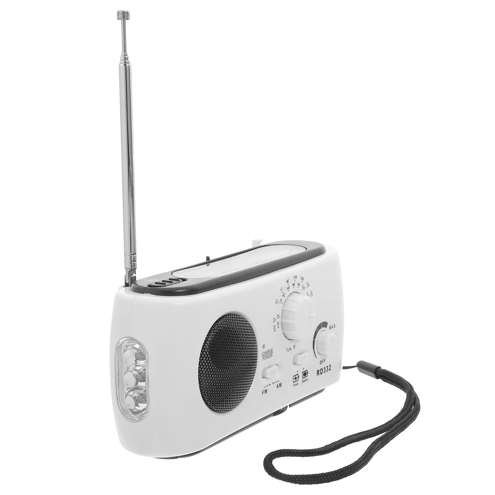 

Hand-cranked Radio Emergency Handcrank Solar Flashlight for Camping Multifunction Powered Abs