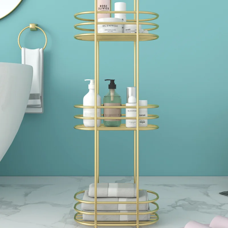 Light Luxury Multi-Layer Bathroom Rack, Elegant Makeup Organizer, Hollow-Out Design, Perfect