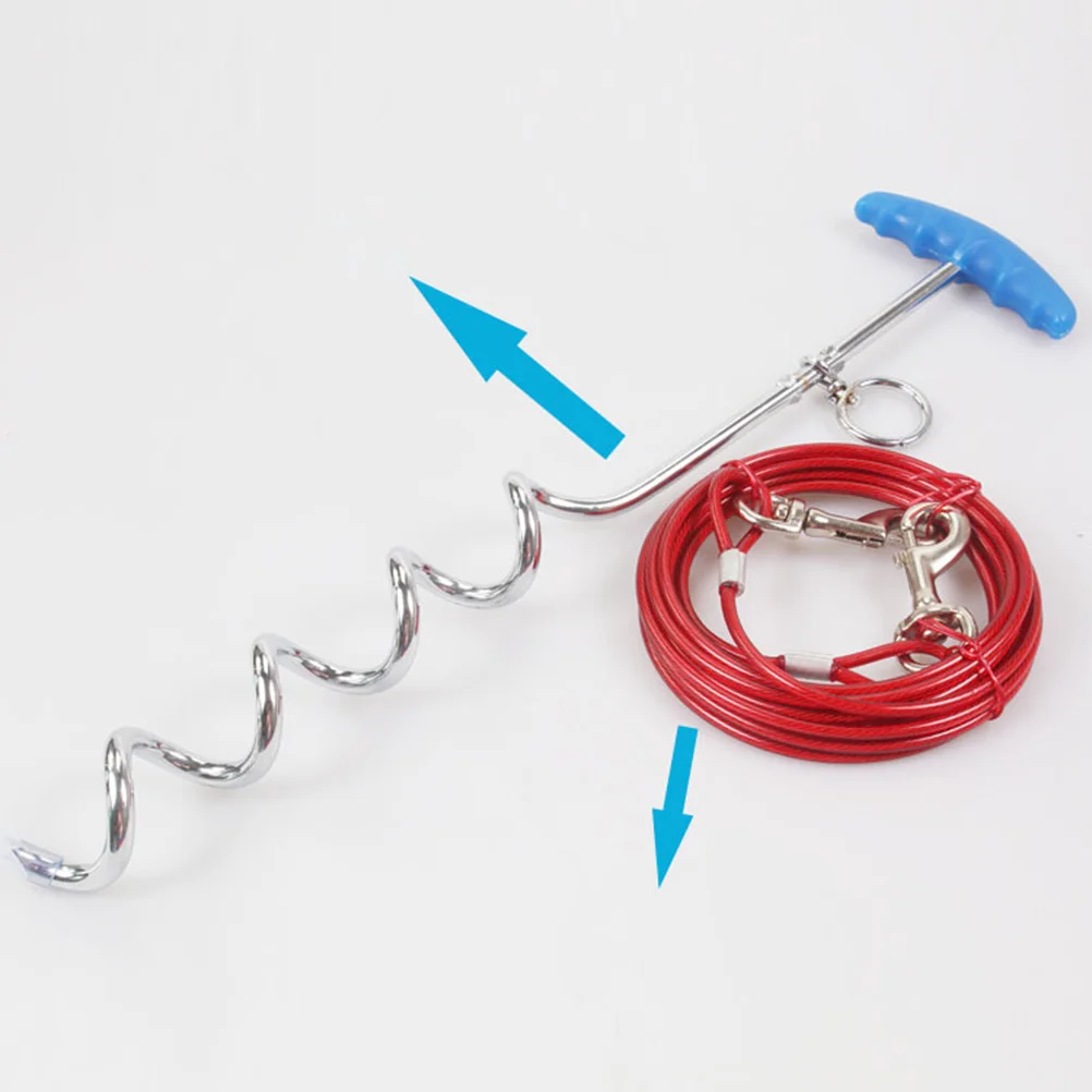 

Dog Tie-Out Stake Heavy Duty Steel Spiral Swivel Ring For Small Medium Large Pets Outdoor Camping Traction Pile