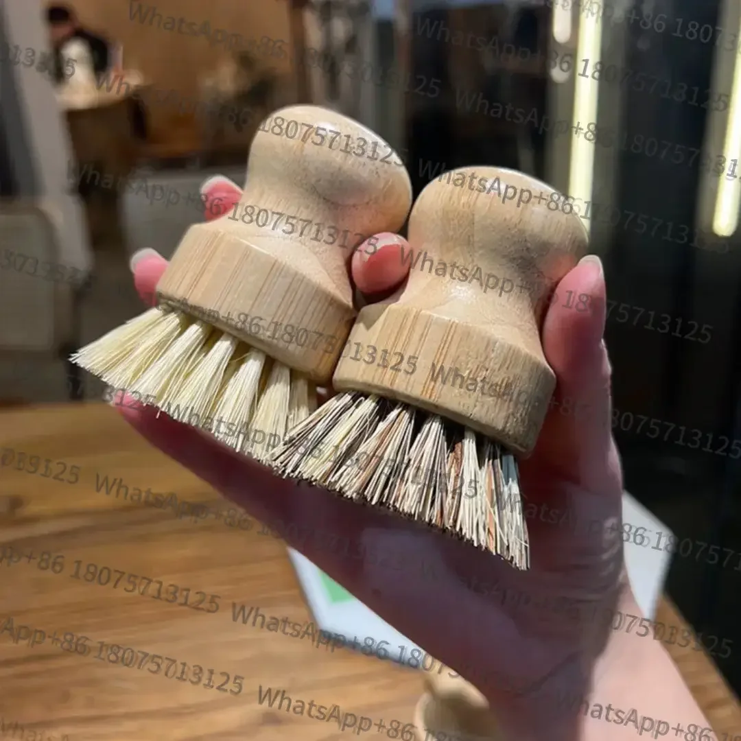 

Щетка для чистки кухни, сизаль, ладонь, бамбук, короткая ручка, круглая щетка для мытья посуды, щетка для мытья посуды, щетка для кастрюли Быстрая доставка