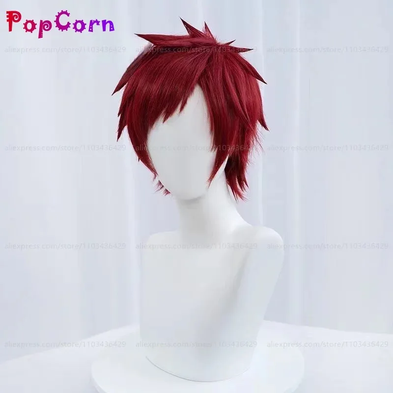 LQGaara コスプレウィッグ男性ショートレッドウィッグコスプレアニメコスプレウィッグ耐熱合成かつら