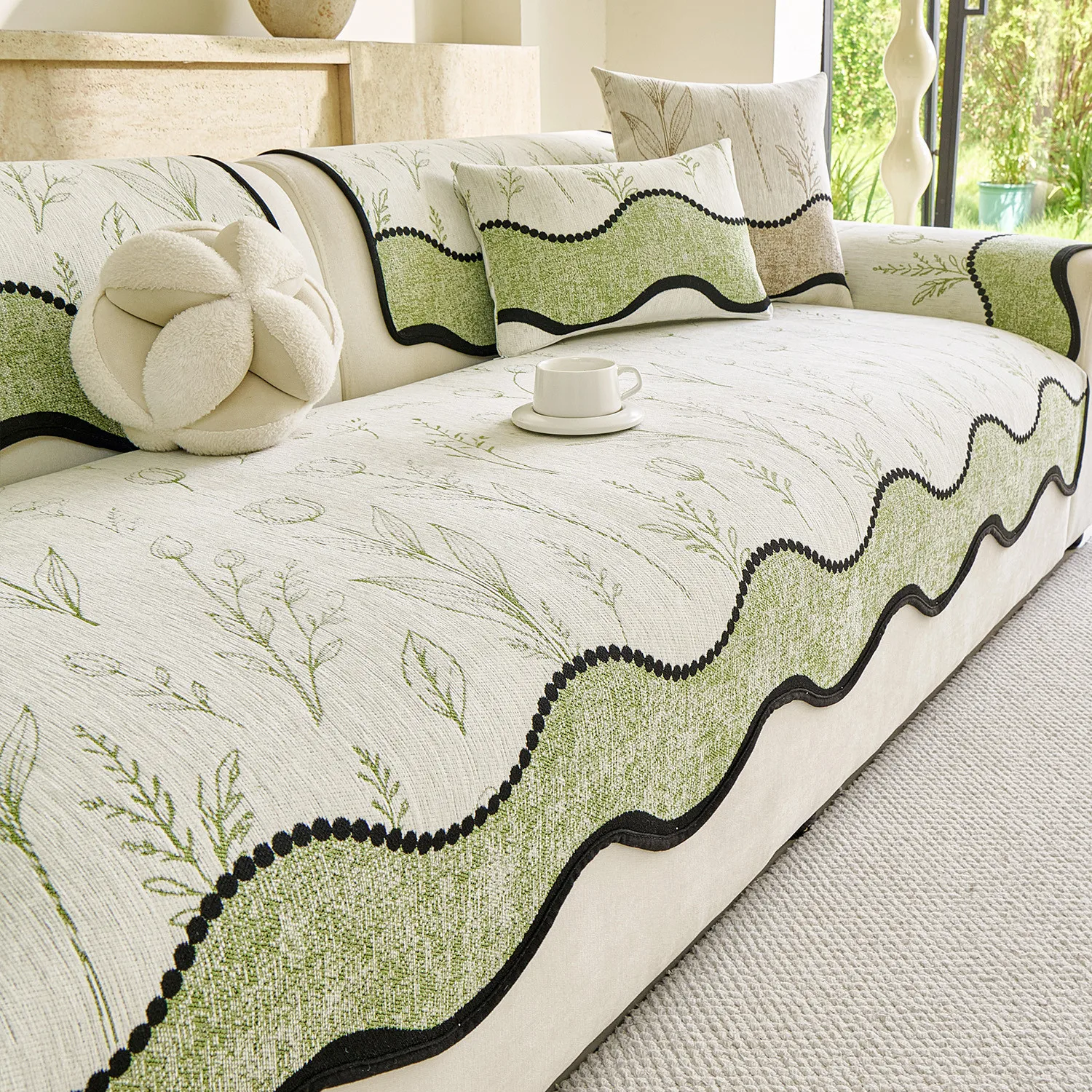 2026 New Small Fresh Style Chenille Sofa Cushions Sofa Cover 4 Seasons Universal Anti-Slip Couch Cover, Sofa Protector Throw Mat